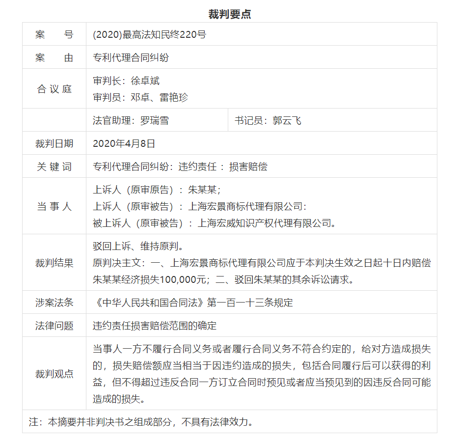 因专代公司未告知专利授权导致未及时办理登记手续，专利被视为放弃，后获赔10万 | 附判决书