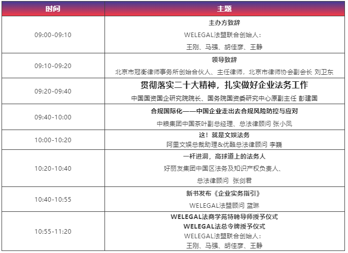 【最新议程】WELEGAL法务峰会+年度法务合规榜线下颁奖典礼，2月19日北京见！