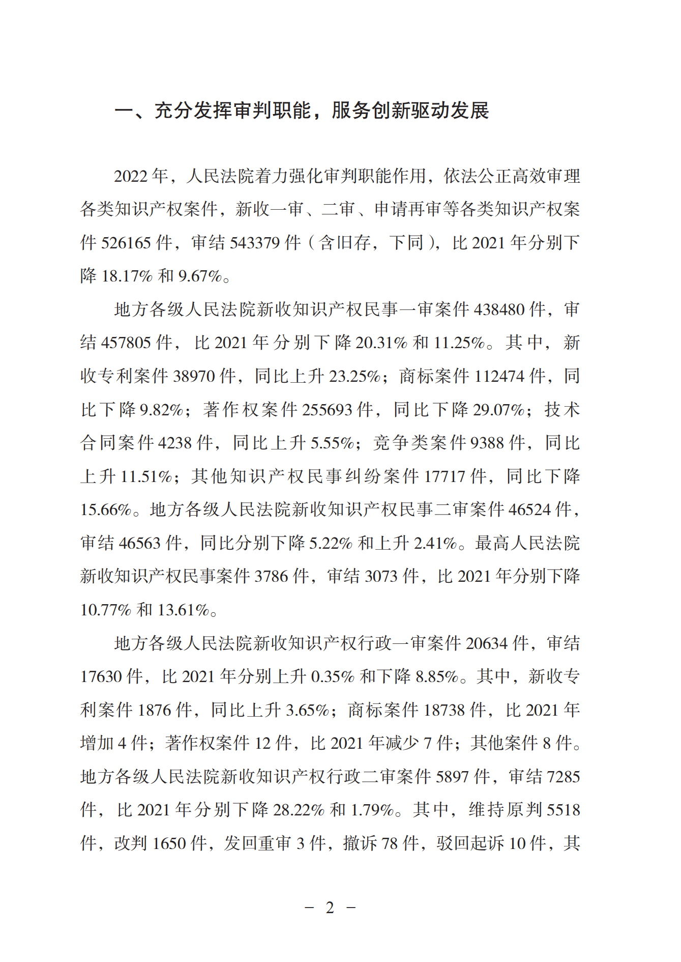 《中国法院知识产权司法保护状况（2022年）》全文发布！