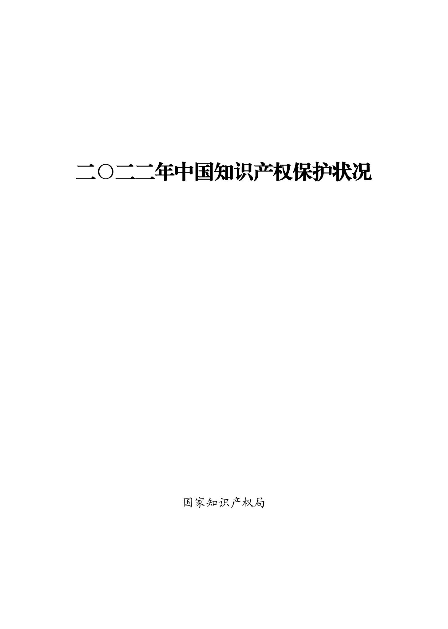 《2022年中国知识产权保护状况》全文发布！