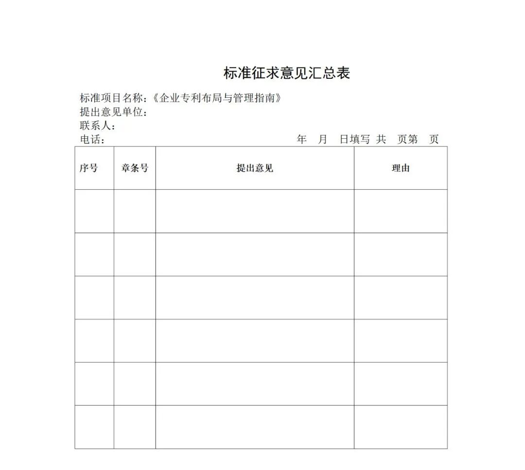 《企业专利布局与管理指南》（征求意见稿）全文发布！