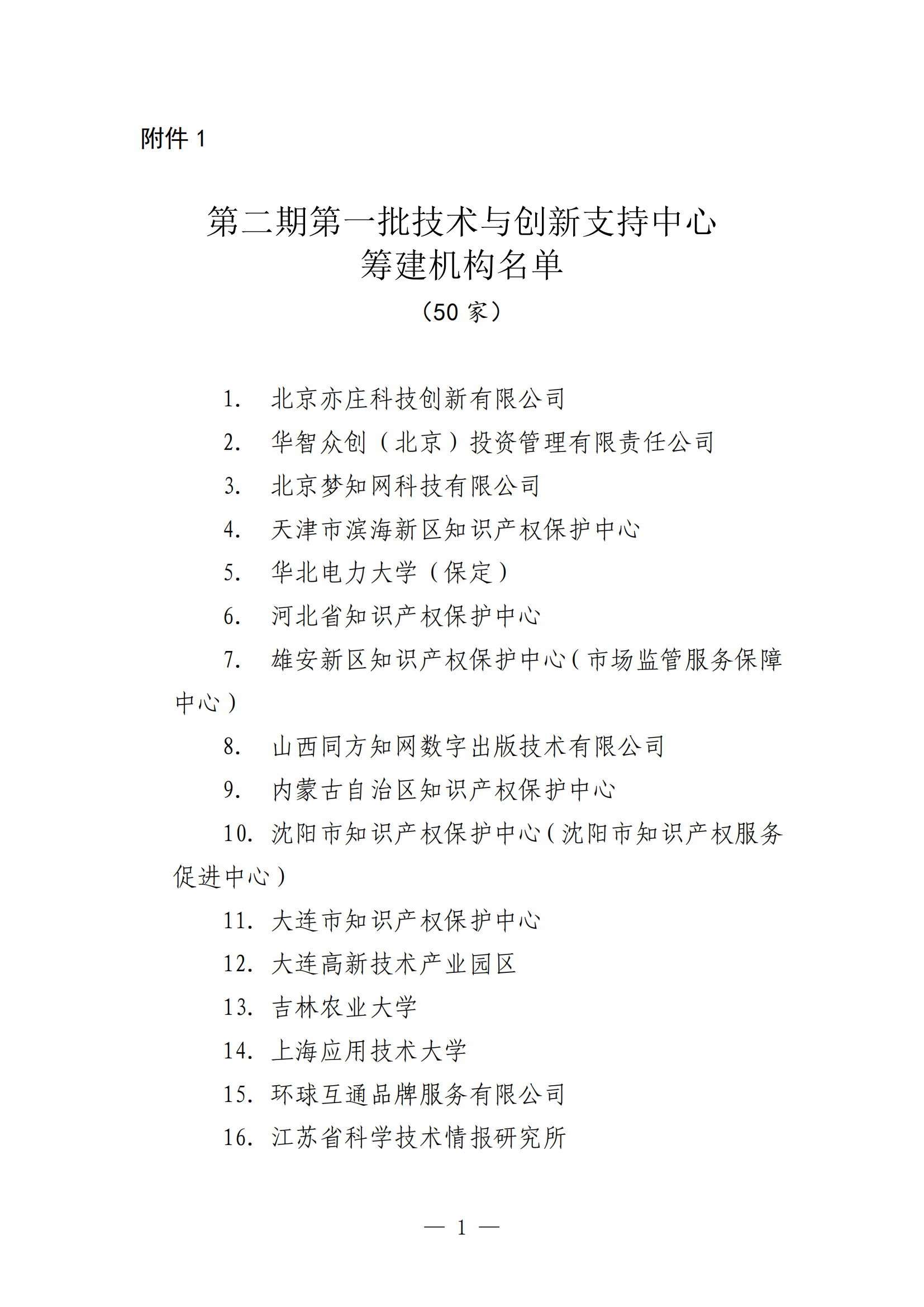 国知局：第二期第一批50家技术与创新支持中心筹建机构名单公布！