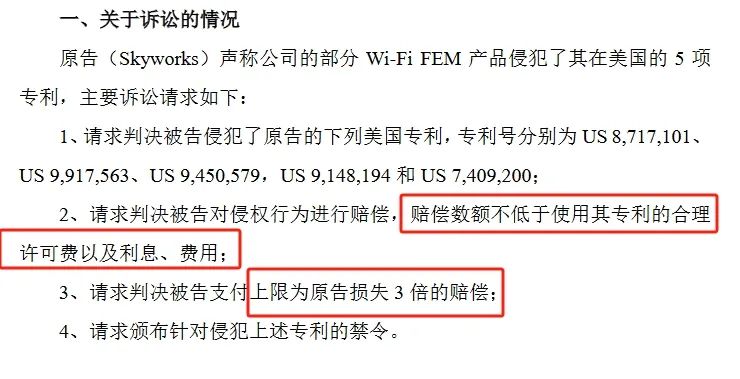 索赔3倍损失！康希通信被美国龙头企业起诉专利侵权