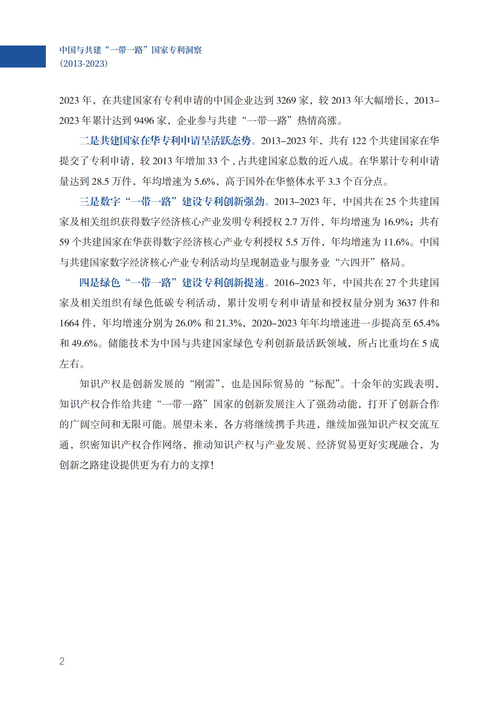《中国与共建“一带一路”国家专利洞察（2013-2023）》发布