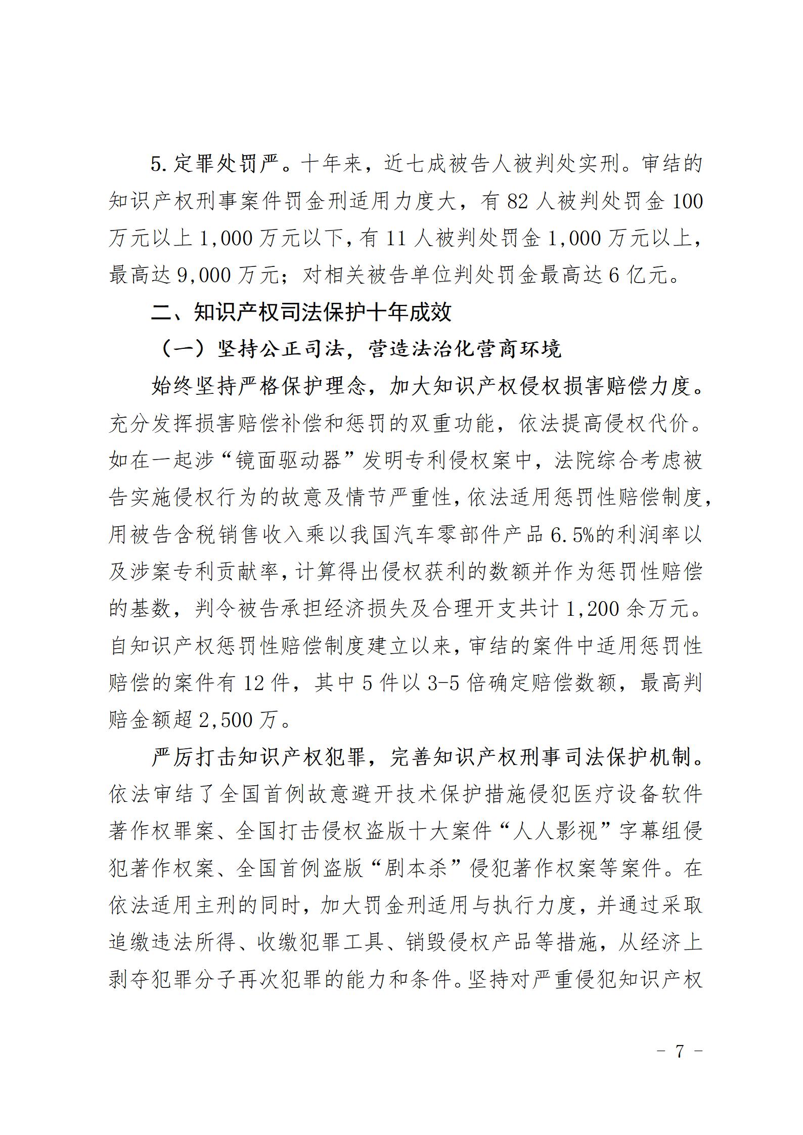 上海三中院、上海知产法院发布《十年知识产权司法保护状况（2015-2024）》！