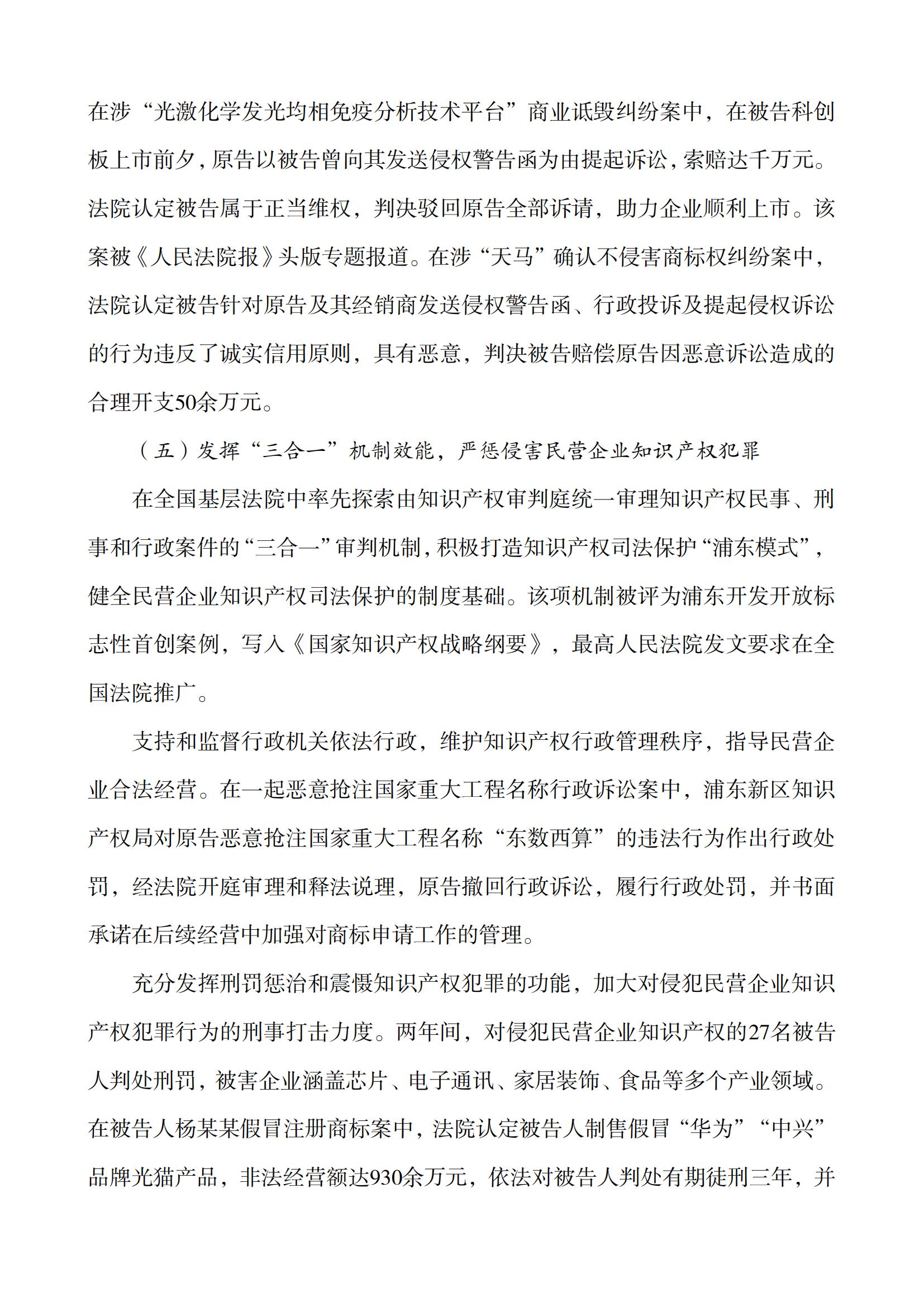 上海市浦东新区人民法院知识产权司法服务保障民营企业高质量发展白皮书_10