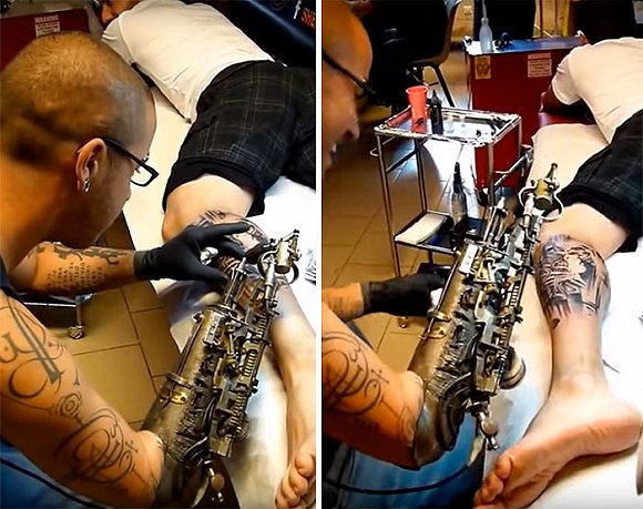 世界上最酷的半机械人竟然是个画纹身的
